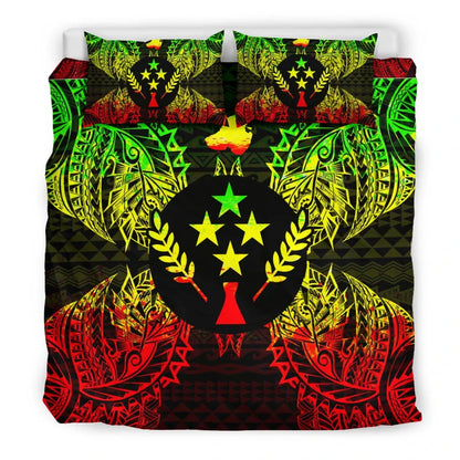Polynesian Bedding Set - Kosrae Duvet Cover Set Map Reggae