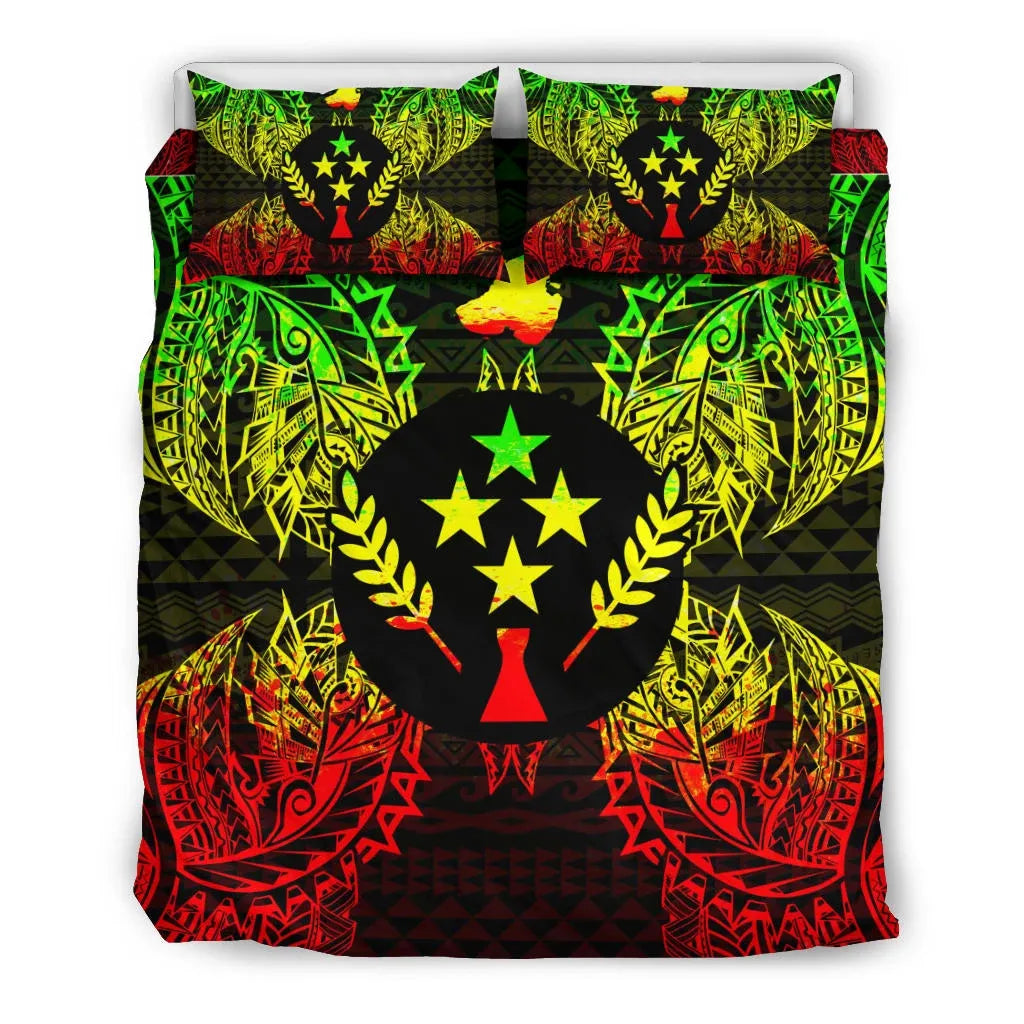 Polynesian Bedding Set - Kosrae Duvet Cover Set Map Reggae