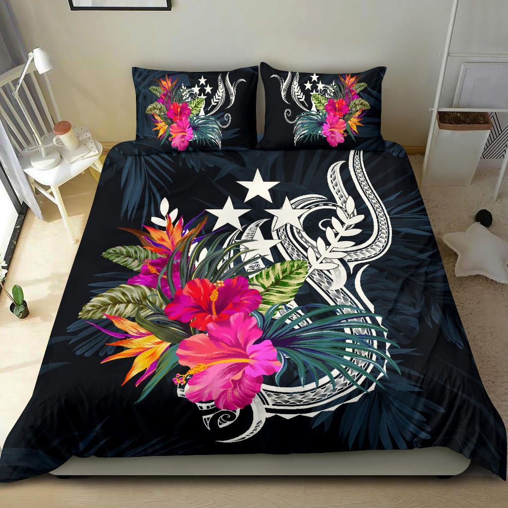 Polynesian Bedding Set - Kosrae Duvet Cover Set Tropical Flowers