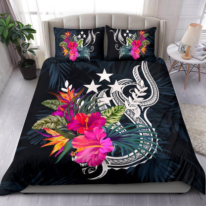 Polynesian Bedding Set - Kosrae Duvet Cover Set Tropical Flowers
