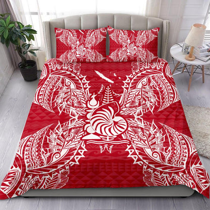 Polynesian Bedding Set - New Caledonia Duvet Cover Set Map Red White