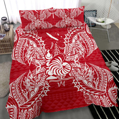 Polynesian Bedding Set - New Caledonia Duvet Cover Set Map Red White