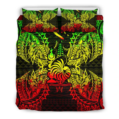 Polynesian Bedding Set - New Caledonia Duvet Cover Set Map Reggae