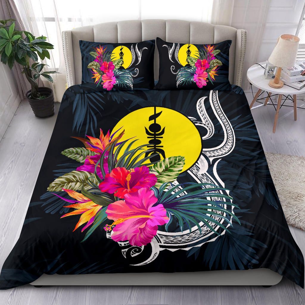 Polynesian Bedding Set - New Caledonia Duvet Cover Set Tropical Flowers