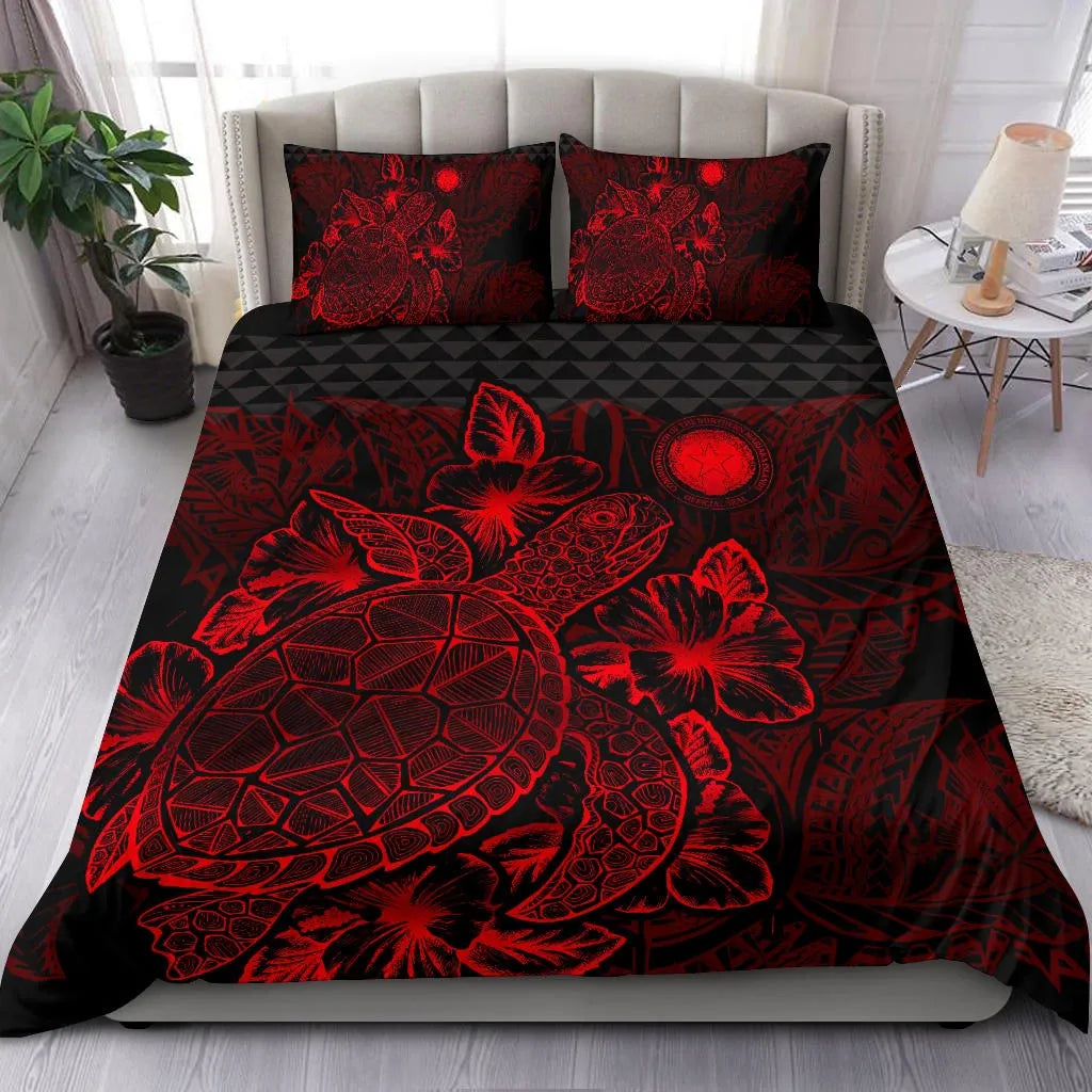 Polynesian Bedding Set - Northern Mariana Islands Duvet Cover Set Red Color