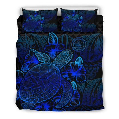 Polynesian Bedding Set - Palau Duvet Cover Set Blue Color