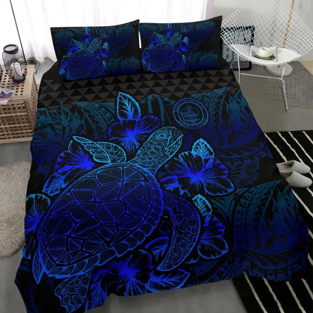 Polynesian Bedding Set - Palau Duvet Cover Set Blue Color