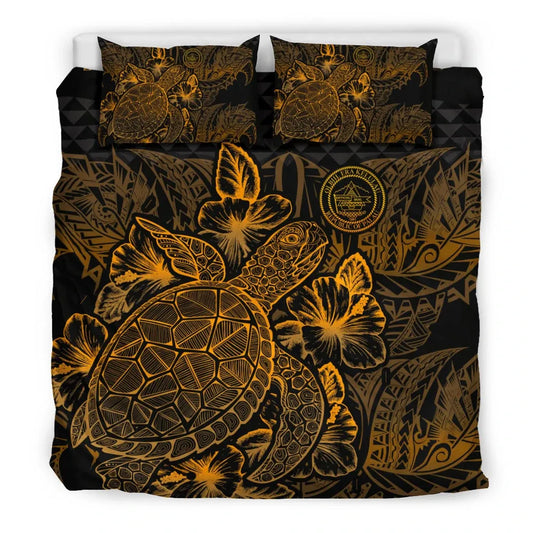 Polynesian Bedding Set - Palau Duvet Cover Set Gold Color