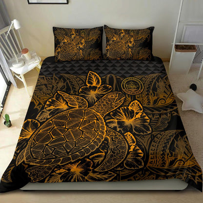 Polynesian Bedding Set - Palau Duvet Cover Set Gold Color