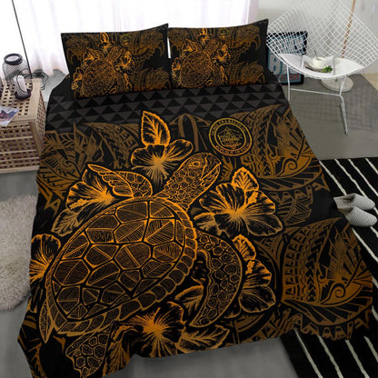 Polynesian Bedding Set - Palau Duvet Cover Set Gold Color