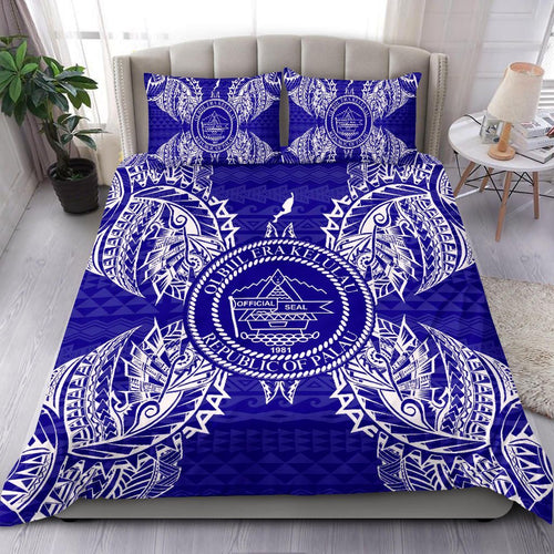 Polynesian Bedding Set - Palau Duvet Cover Set Map Blue