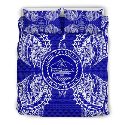 Polynesian Bedding Set - Palau Duvet Cover Set Map Blue