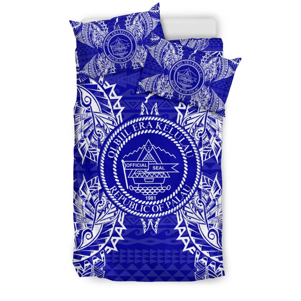 Polynesian Bedding Set - Palau Duvet Cover Set Map Blue