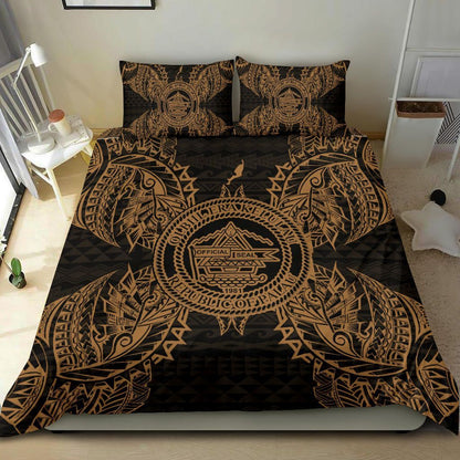 Polynesian Bedding Set - Palau Duvet Cover Set Map Gold