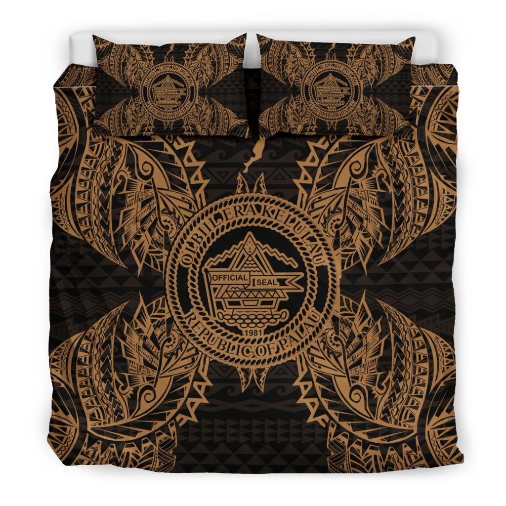 Polynesian Bedding Set - Palau Duvet Cover Set Map Gold