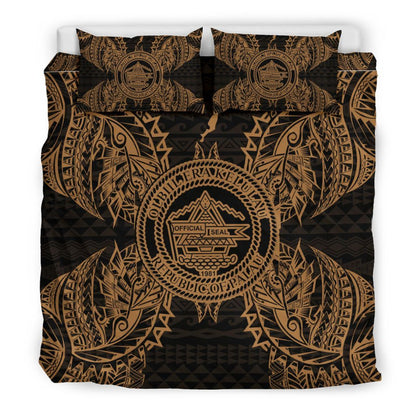 Polynesian Bedding Set - Palau Duvet Cover Set Map Gold