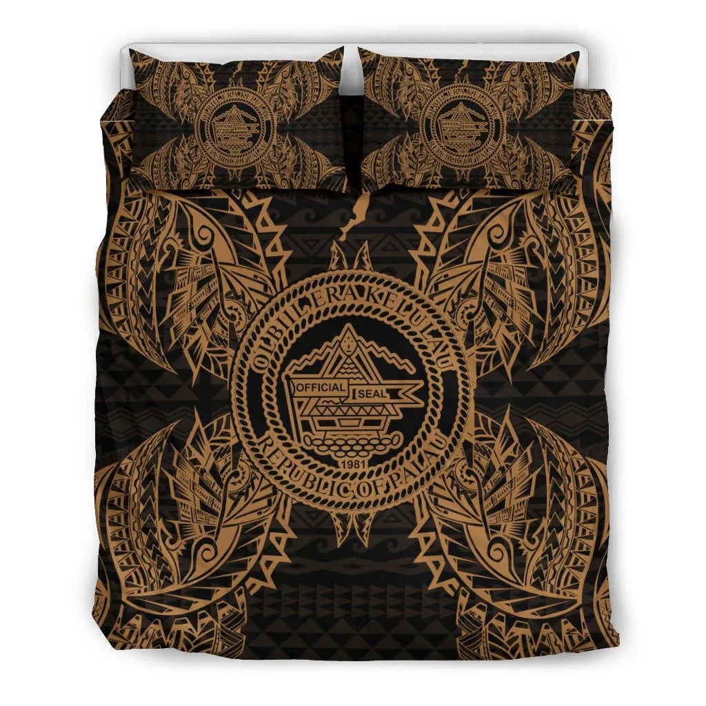 Polynesian Bedding Set - Palau Duvet Cover Set Map Gold