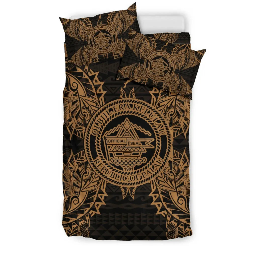 Polynesian Bedding Set - Palau Duvet Cover Set Map Gold