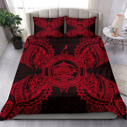 Polynesian Bedding Set - Palau Duvet Cover Set Map Red