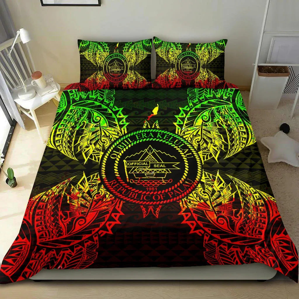 Polynesian Bedding Set - Palau Duvet Cover Set Map Reggae