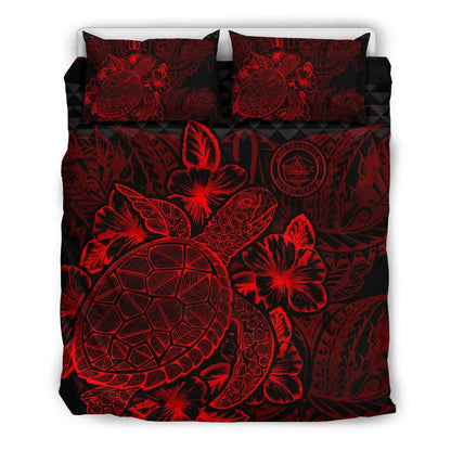 Polynesian Bedding Set - Palau Duvet Cover Set Red Color