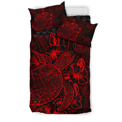 Polynesian Bedding Set - Palau Duvet Cover Set Red Color