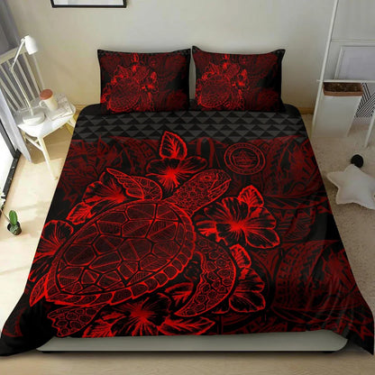 Polynesian Bedding Set - Palau Duvet Cover Set Red Color