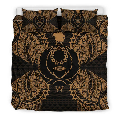 Polynesian Bedding Set - Pohnpei Duvet Cover Set Map Gold