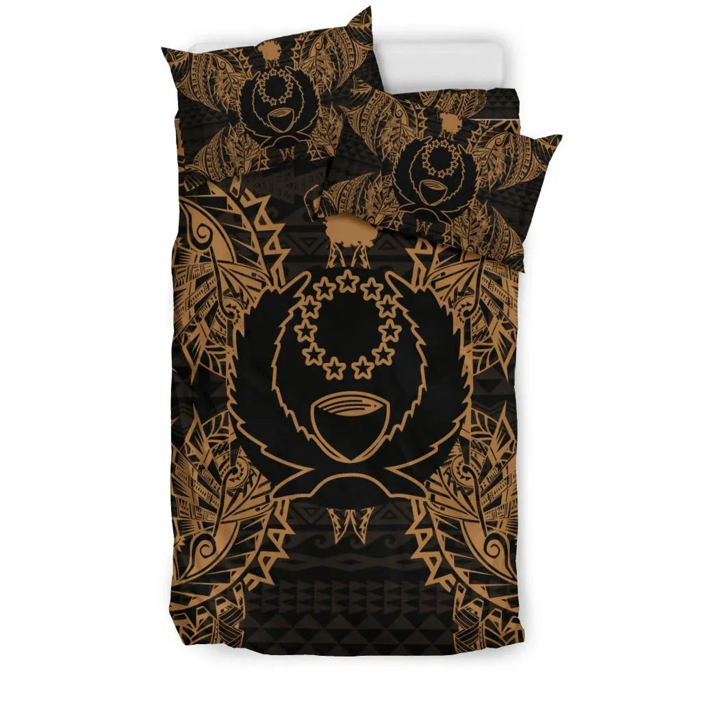Polynesian Bedding Set - Pohnpei Duvet Cover Set Map Gold