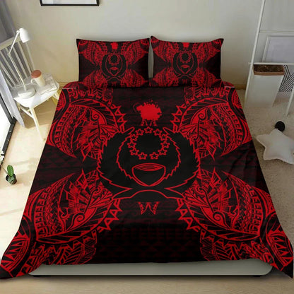 Polynesian Bedding Set - Pohnpei Duvet Cover Set Map Red