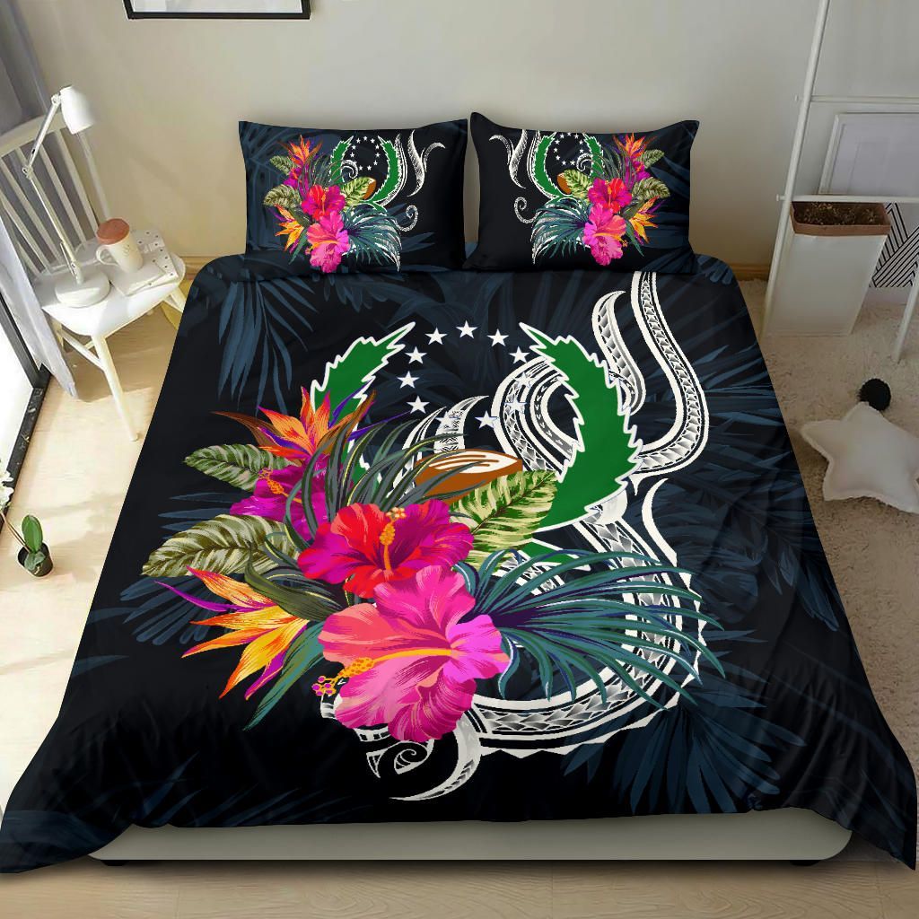 Polynesian Bedding Set - Pohnpei Duvet Cover Set Tropical Flowers