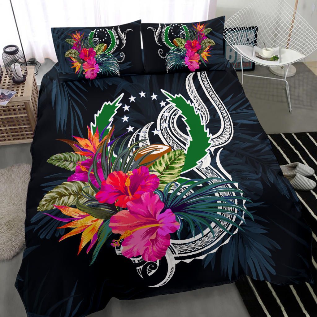 Polynesian Bedding Set - Pohnpei Duvet Cover Set Tropical Flowers