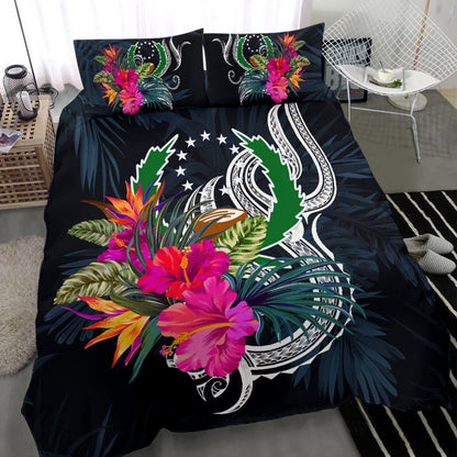 Polynesian Bedding Set - Pohnpei Duvet Cover Set Tropical Flowers