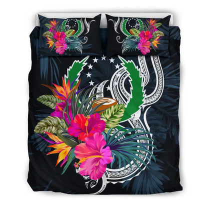 Polynesian Bedding Set - Pohnpei Duvet Cover Set Tropical Flowers
