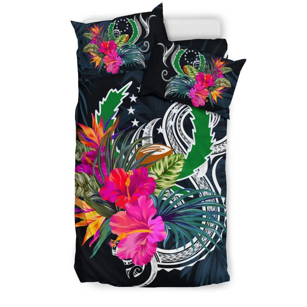 Polynesian Bedding Set - Pohnpei Duvet Cover Set Tropical Flowers