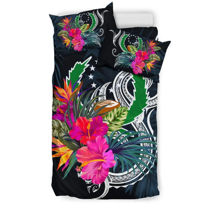 Polynesian Bedding Set - Pohnpei Duvet Cover Set Tropical Flowers