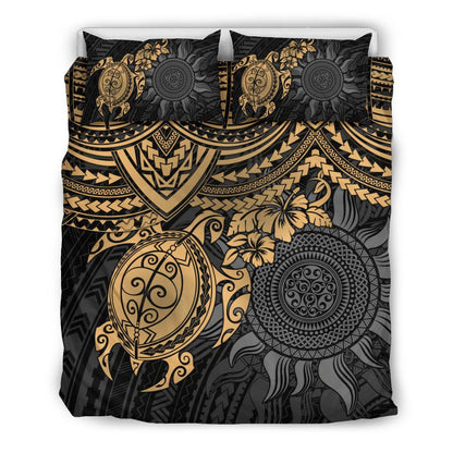 Polynesian Duvet Cover Set - Polynesian Golden Turtle