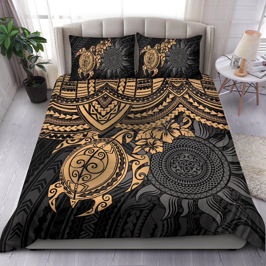 Polynesian Duvet Cover Set - Polynesian Golden Turtle