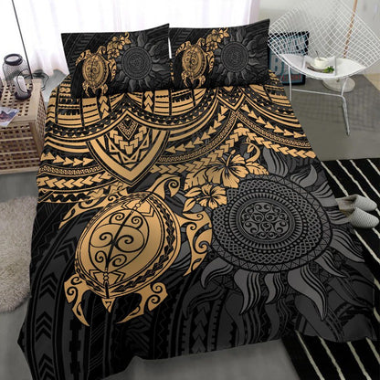 Polynesian Duvet Cover Set - Polynesian Golden Turtle