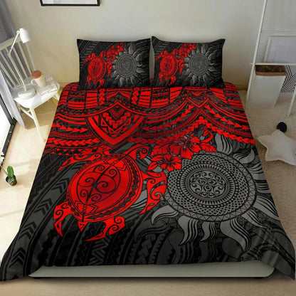 Polynesian Duvet Cover Set - Polynesian Red Turtle