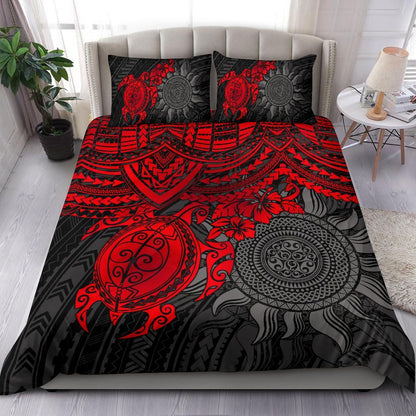 Polynesian Duvet Cover Set - Polynesian Red Turtle
