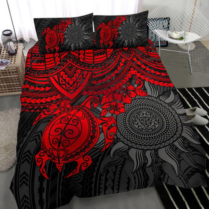Polynesian Duvet Cover Set - Polynesian Red Turtle