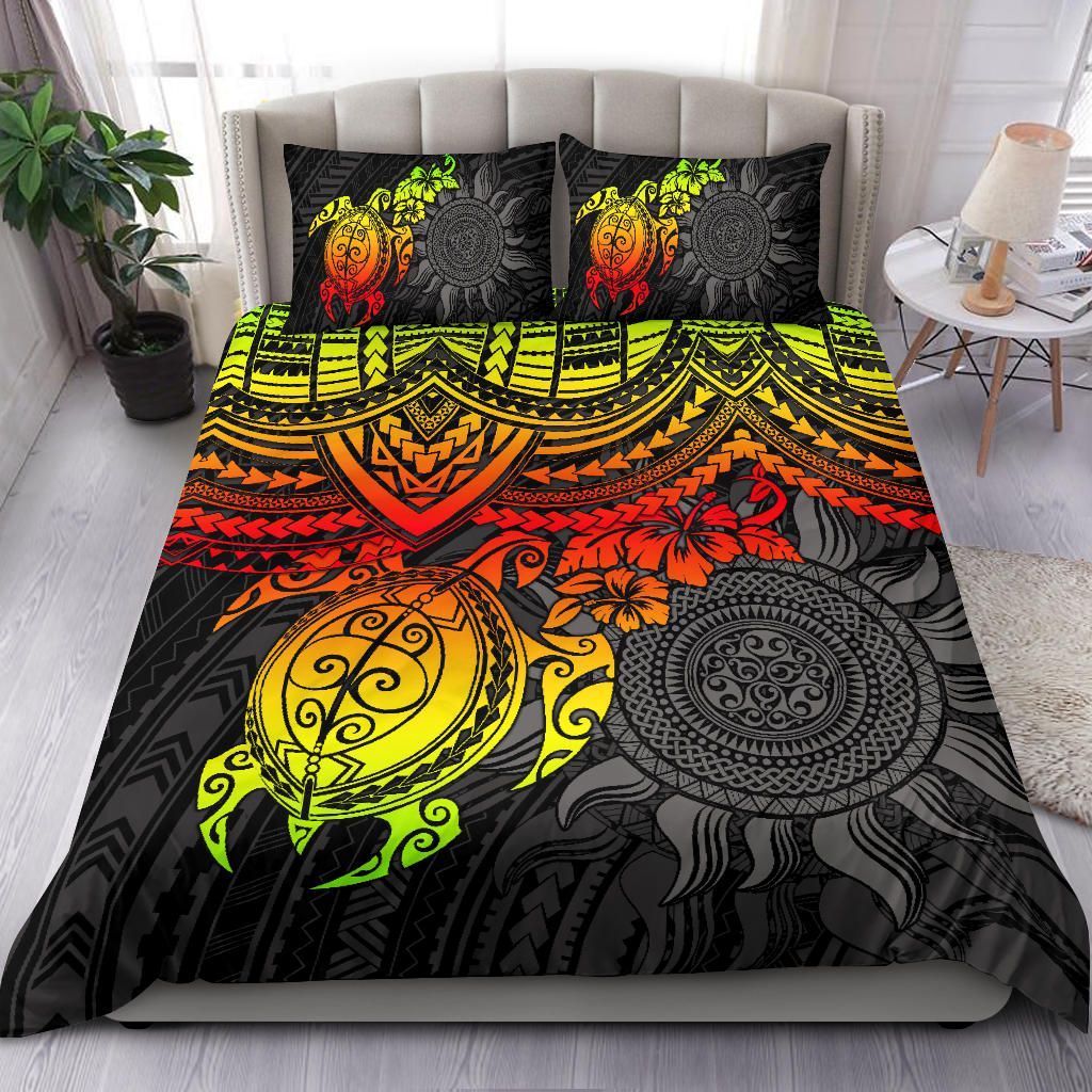 Polynesian Duvet Cover Set - Polynesian Reggae Turtle