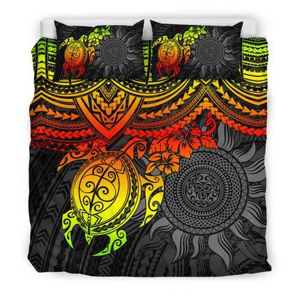 Polynesian Duvet Cover Set - Polynesian Reggae Turtle