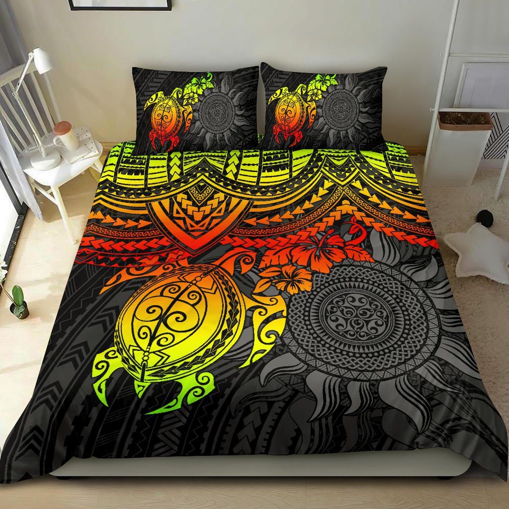 Polynesian Duvet Cover Set - Polynesian Reggae Turtle