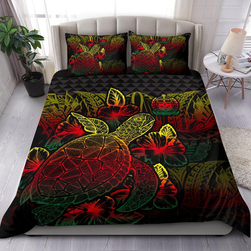 Polynesian Bedding Set - Samoa Duvet Cover Set Reggae Color