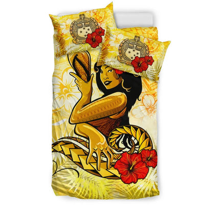 Polynesian Bedding Set - Samoa Duvet Cover Set - Samoan Girl
