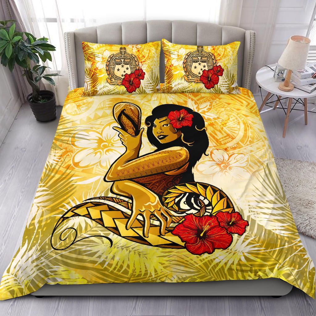 Polynesian Bedding Set - Samoa Duvet Cover Set - Samoan Girl