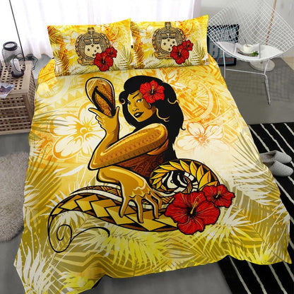 Polynesian Bedding Set - Samoa Duvet Cover Set - Samoan Girl