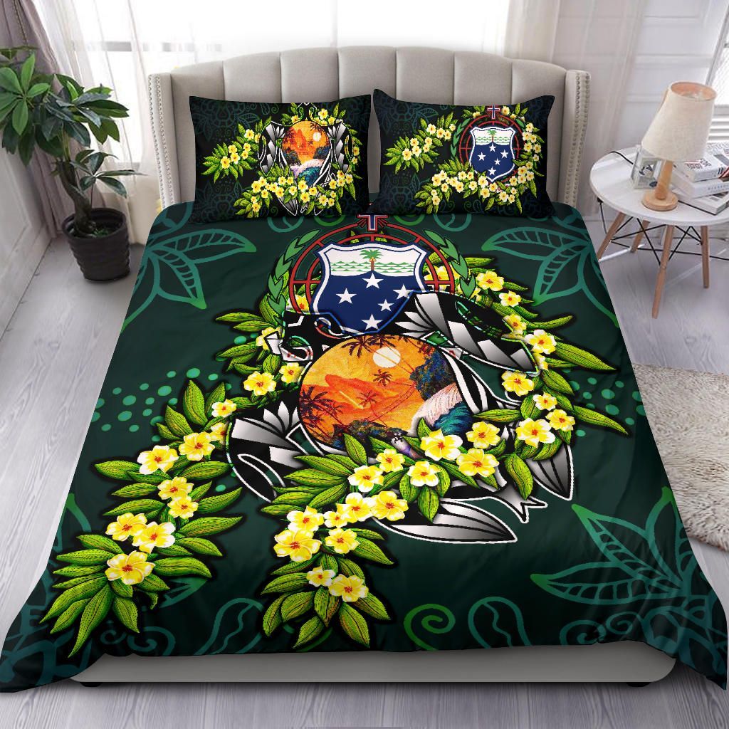 Polynesian Bedding Set - Samoa Duvet Cover Set - Ti Leaf Lei Turtle